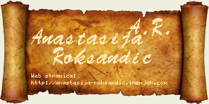 Anastasija Roksandić vizit kartica